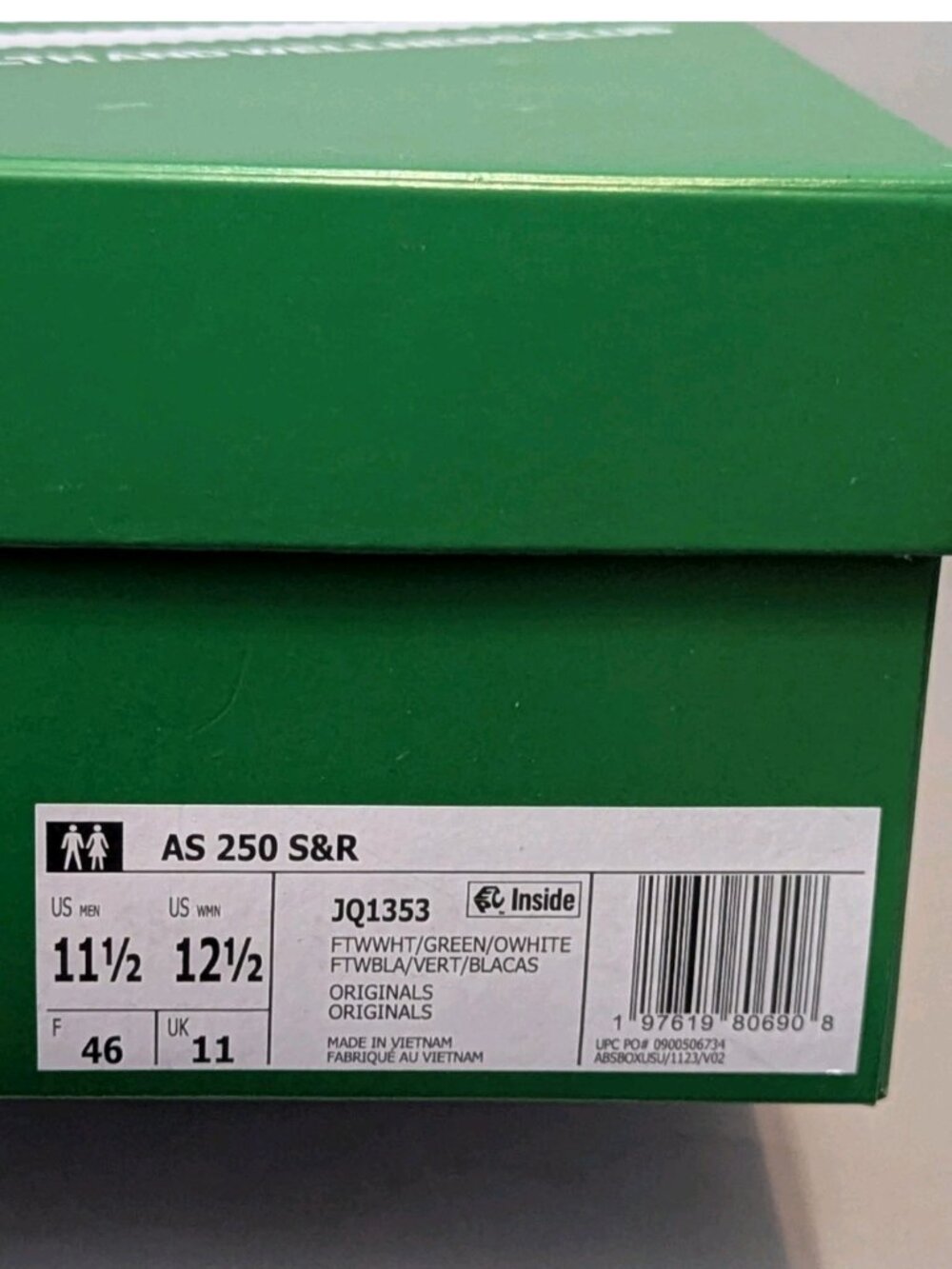 adidas Sporty & Rich AS 250 Mens 11.5 White Green JQ1353 - Picture 6 of 16